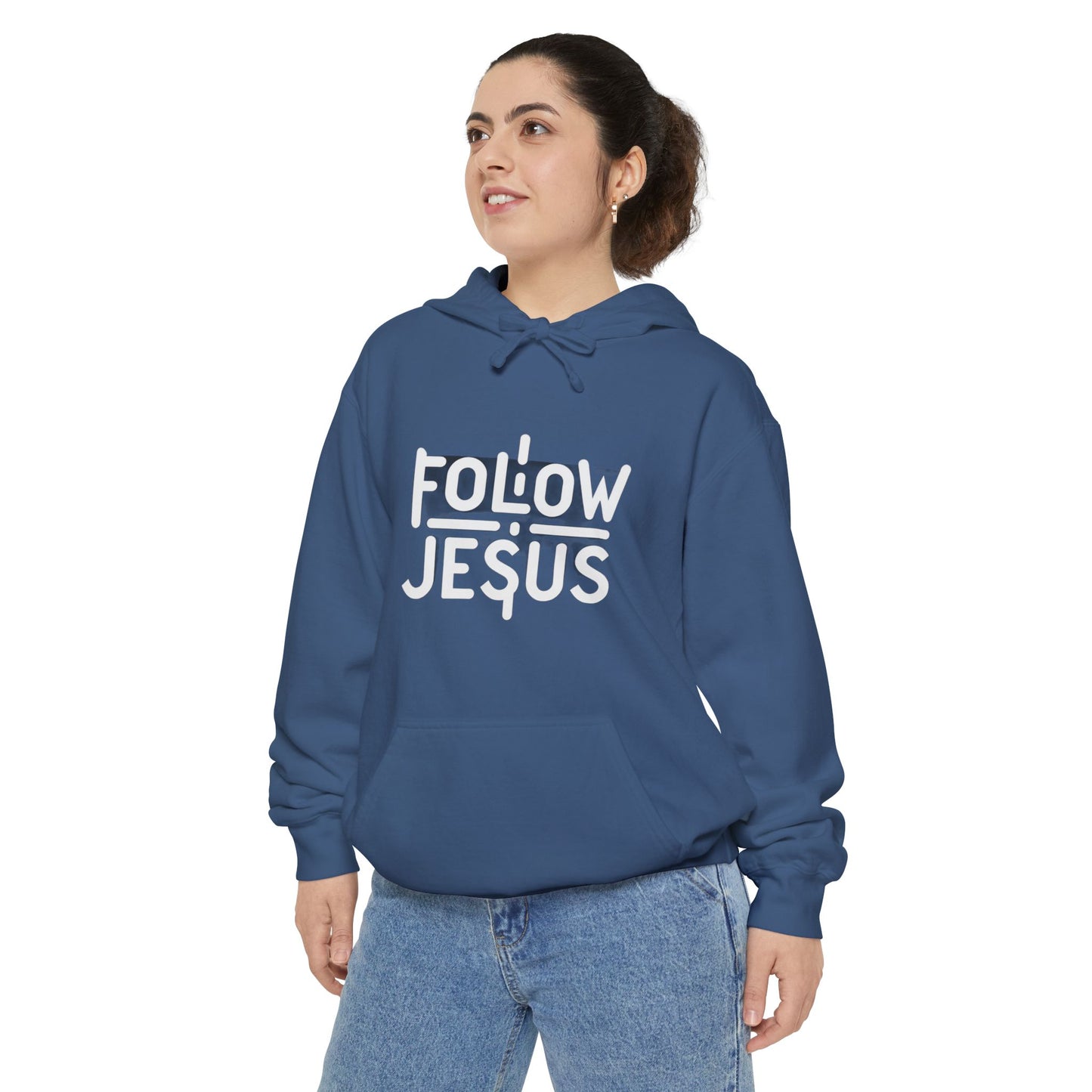 Follow Jesus - Unisex Garment-Dyed Hoodie