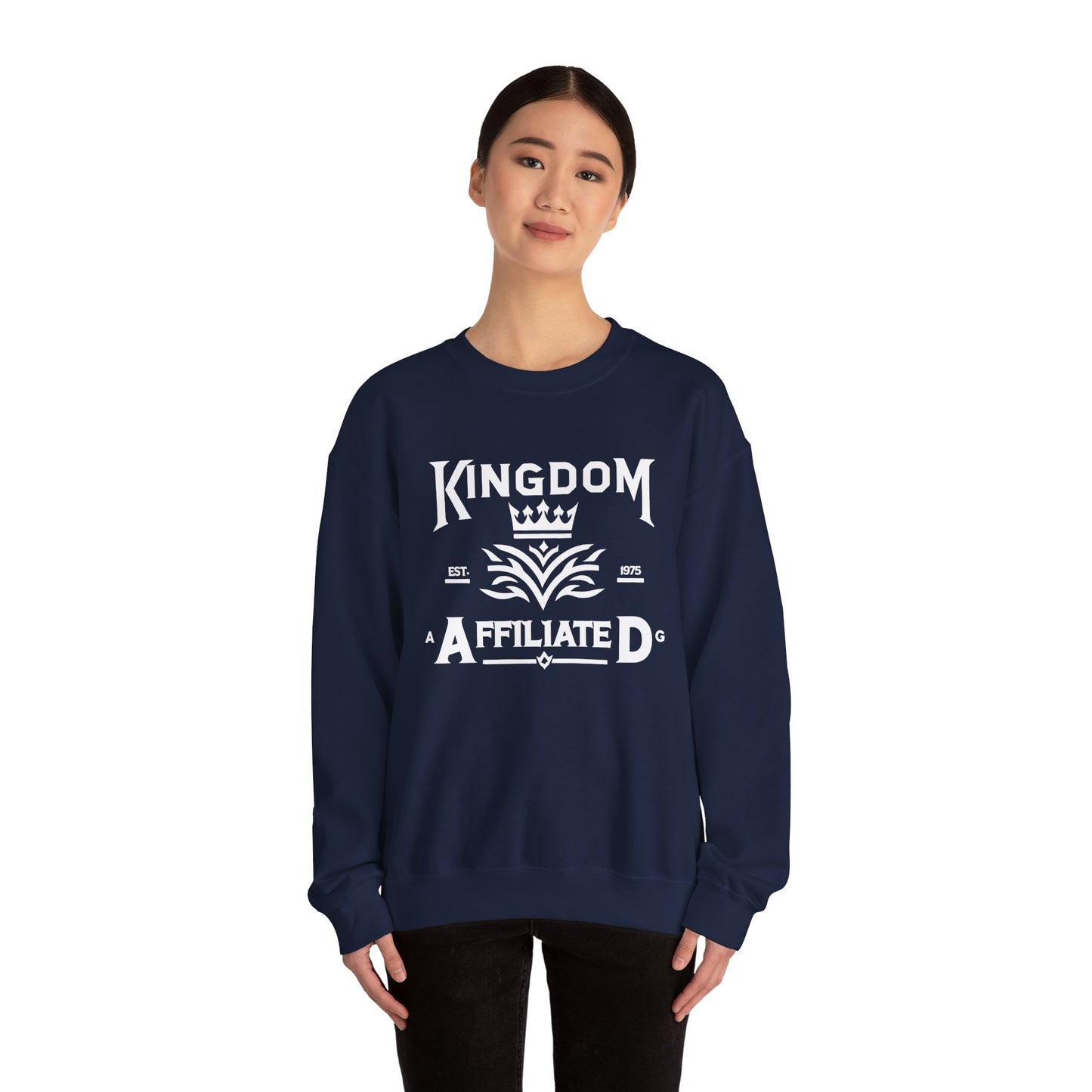 Kingdom Affiliate Crewneck Sweatshirt, Cozy Unisex Sweatshirt for Everyday Wear, Gift for Friends, Casual Style, Perfect for Fall