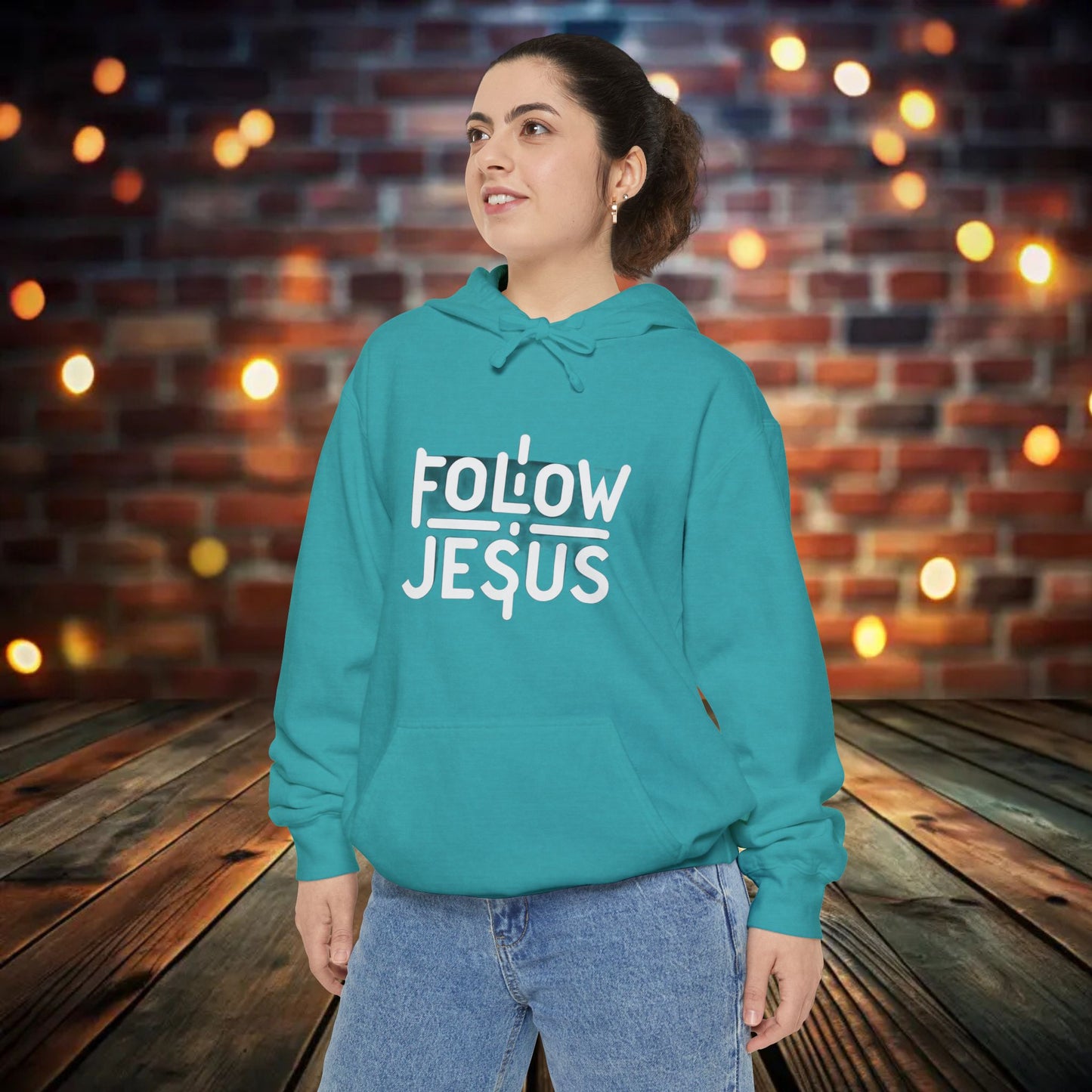 Follow Jesus - Unisex Garment-Dyed Hoodie