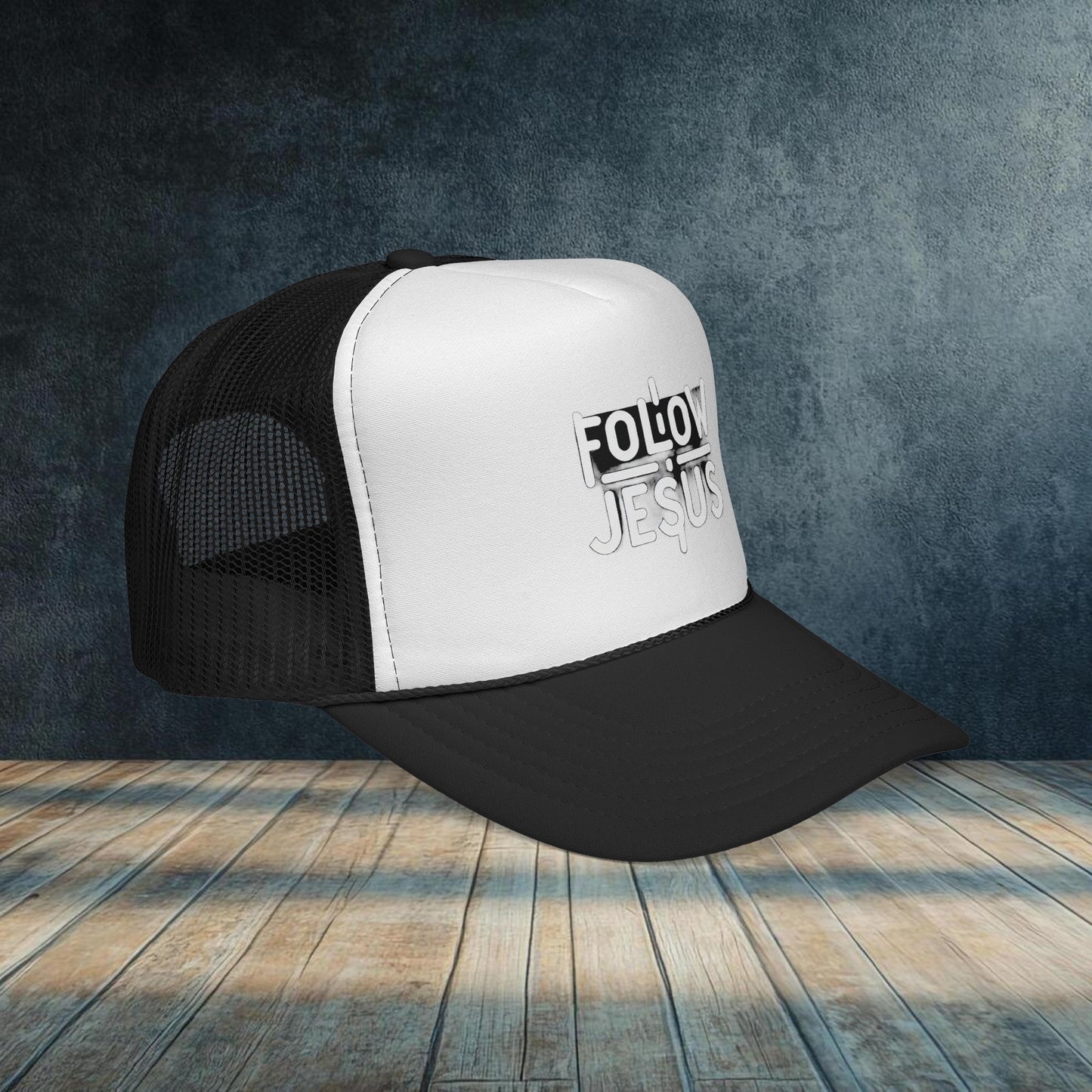 Christian Trucker Cap - Follow Jesus Cross Tried and True