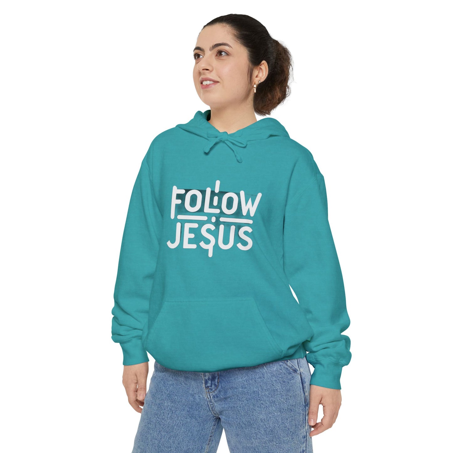 Follow Jesus - Unisex Garment-Dyed Hoodie