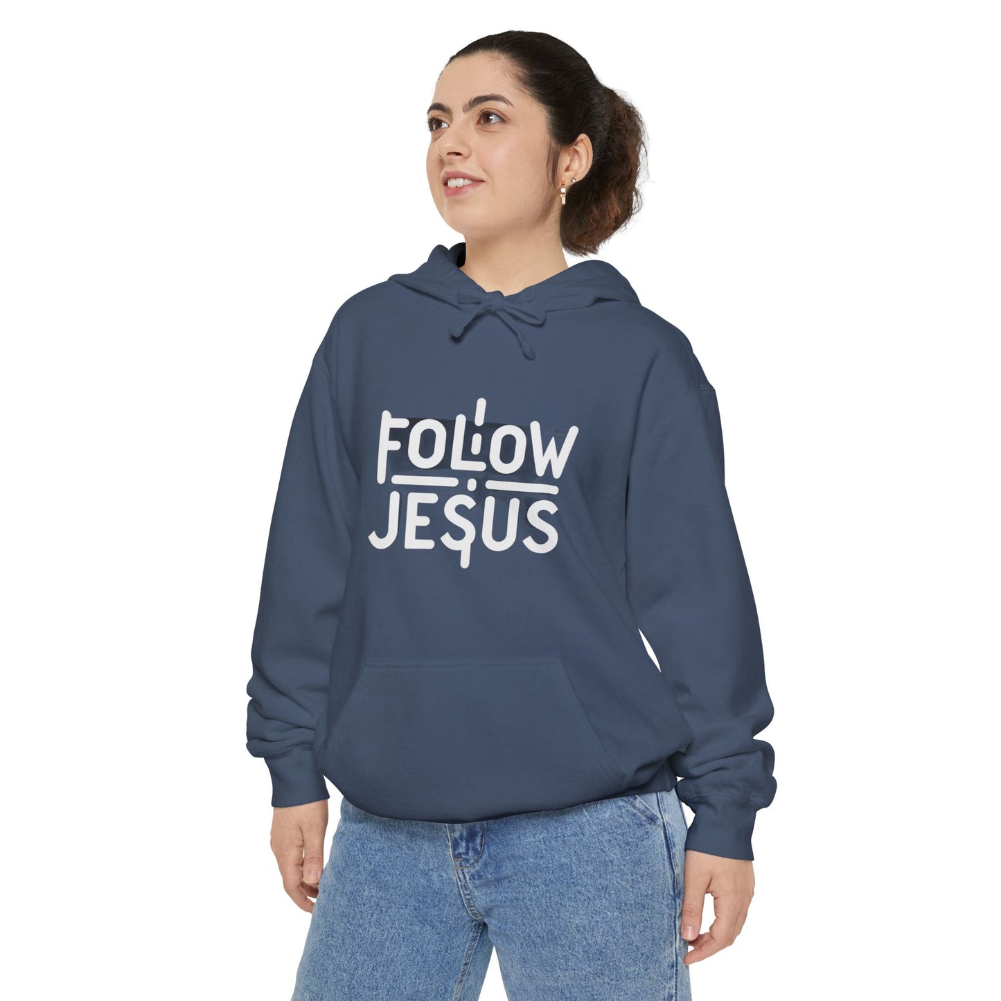 Follow Jesus - Unisex Garment-Dyed Hoodie