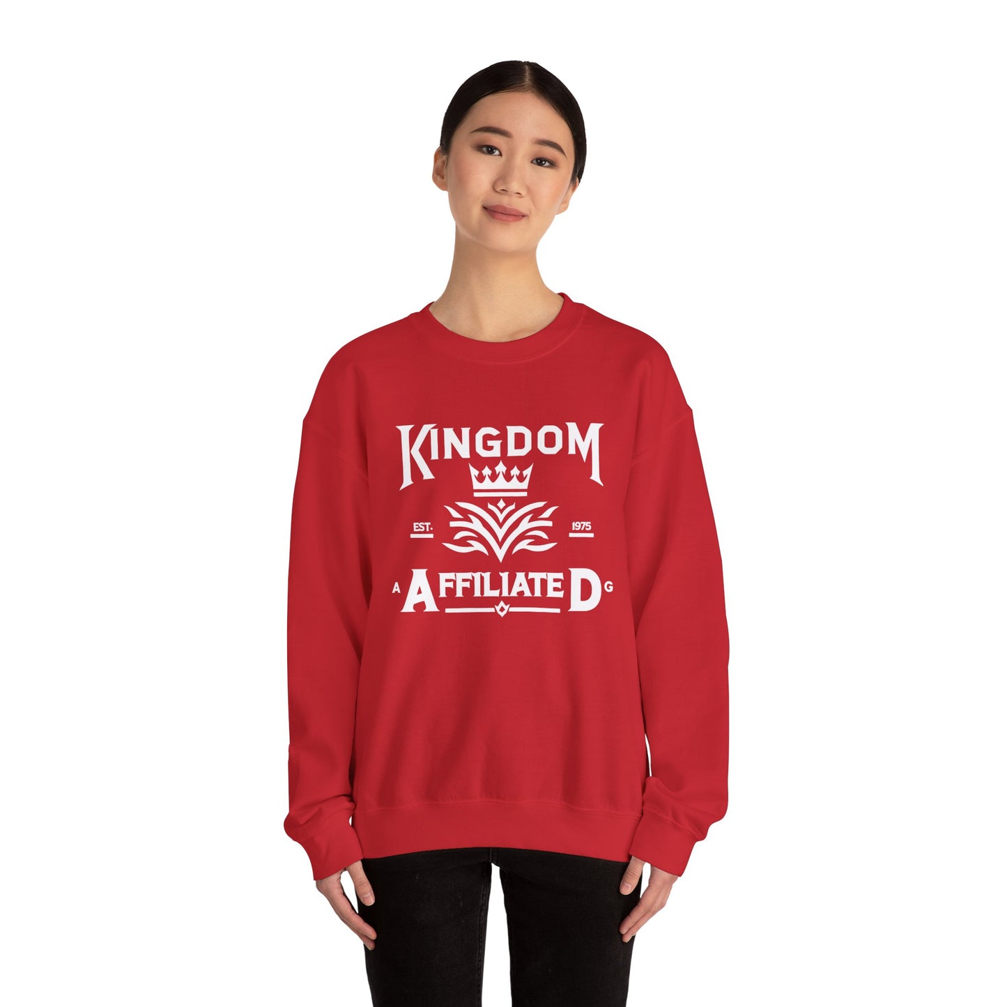 Kingdom Affiliate Crewneck Sweatshirt, Cozy Unisex Sweatshirt for Everyday Wear, Gift for Friends, Casual Style, Perfect for Fall