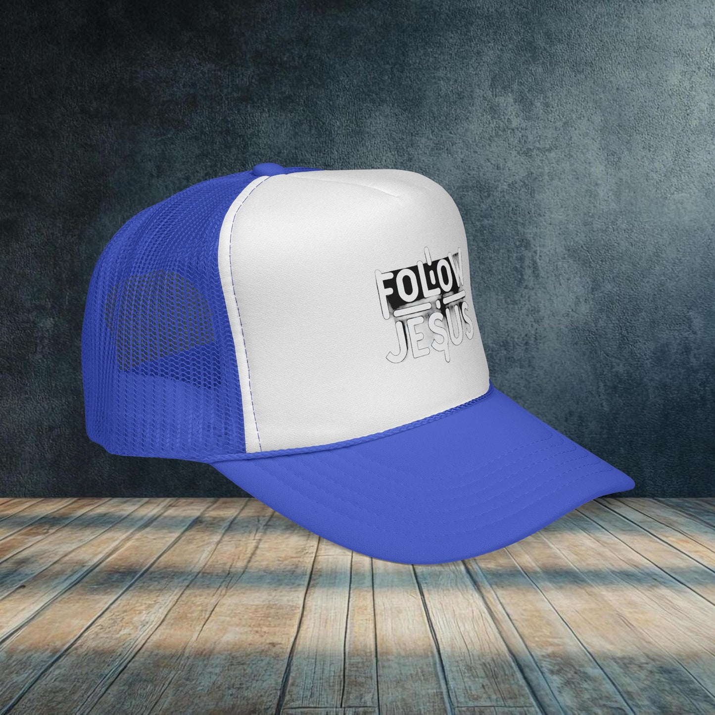 Christian Trucker Cap - Follow Jesus Cross Tried and True