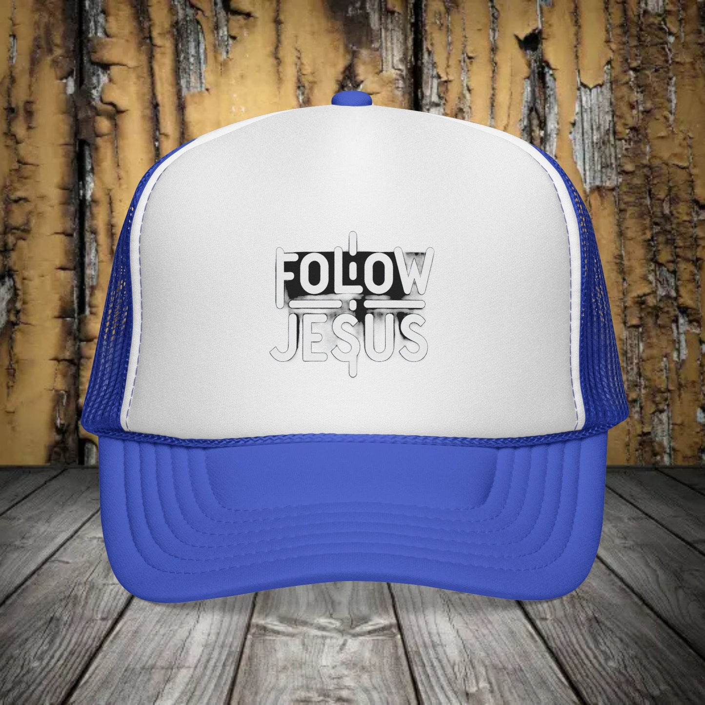 Christian Trucker Cap - Follow Jesus Cross Tried and True