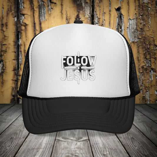 Christian Trucker Cap - Follow Jesus Cross Tried and True